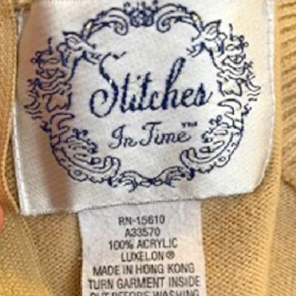 Stitches In Time Knit Sweater Tan/Beige Back Zip Sz: 1X - Picture 5 of 6